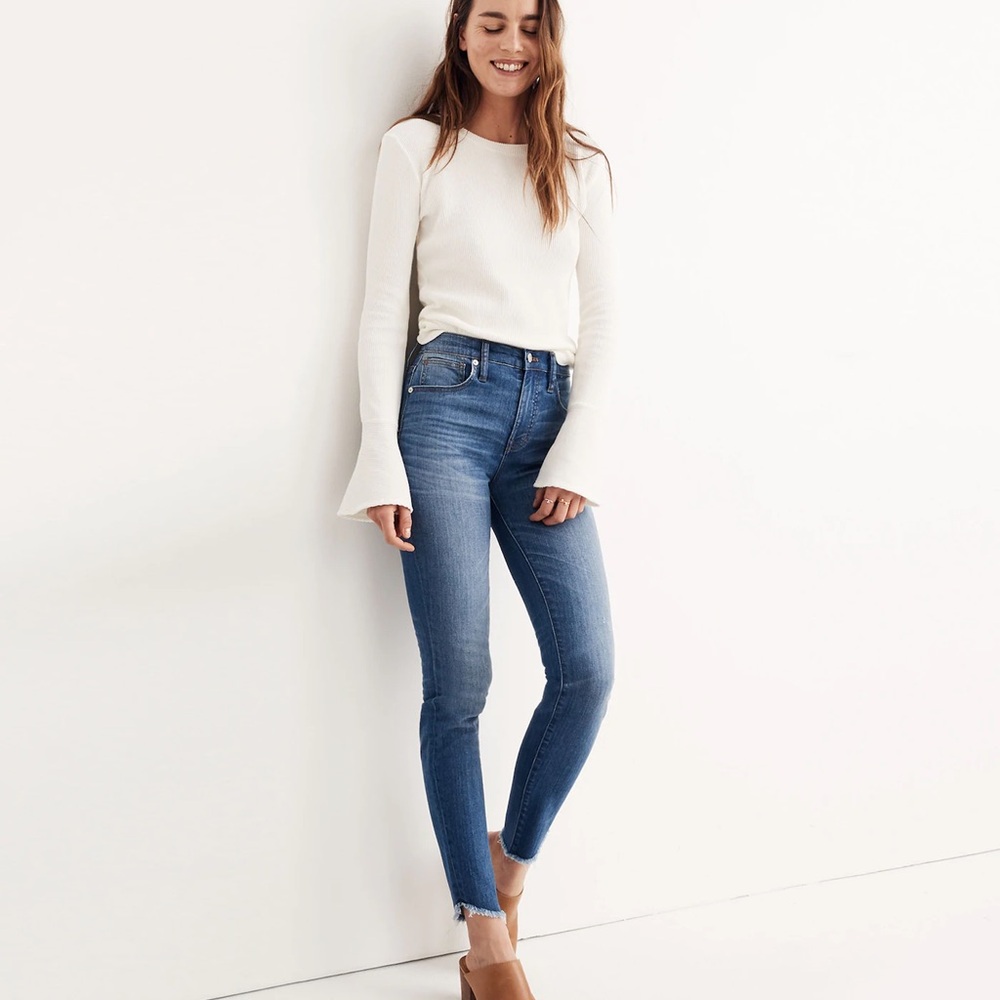 Madewell 10” High Rise Skinny - Tulip Hem edition
